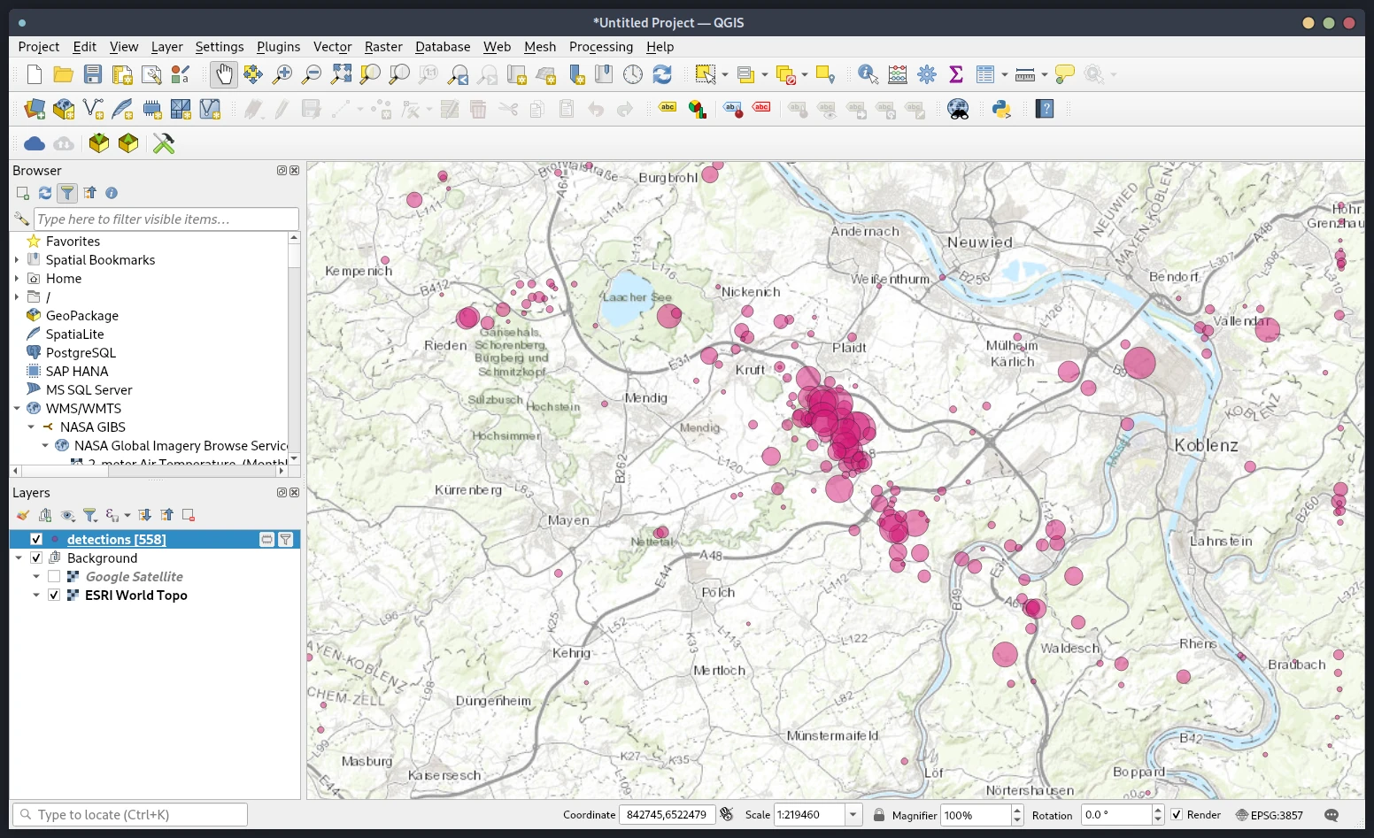 QGIS EQ Detections